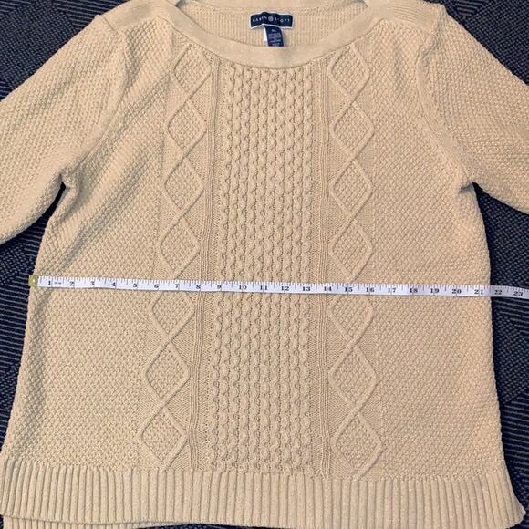 Karen Scott Sweater Size XL Gold with Sparkles Beige Tan Color Heavy Material - Picture 6 of 9